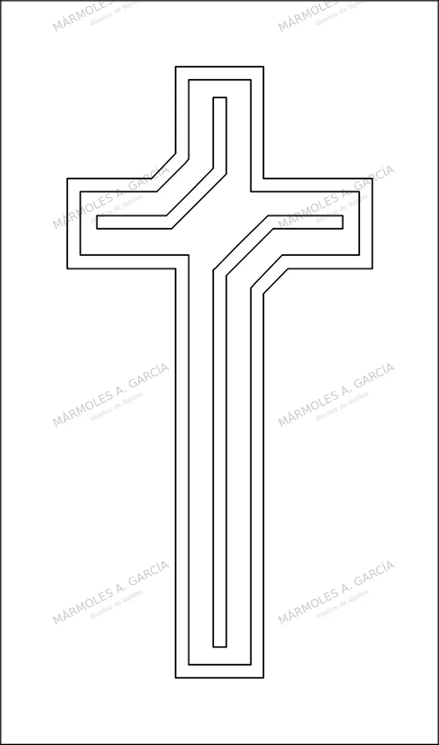 Diseño de lápida: Cruz inter paliyo — Cruces para lápidas en CorelDraw para grabar