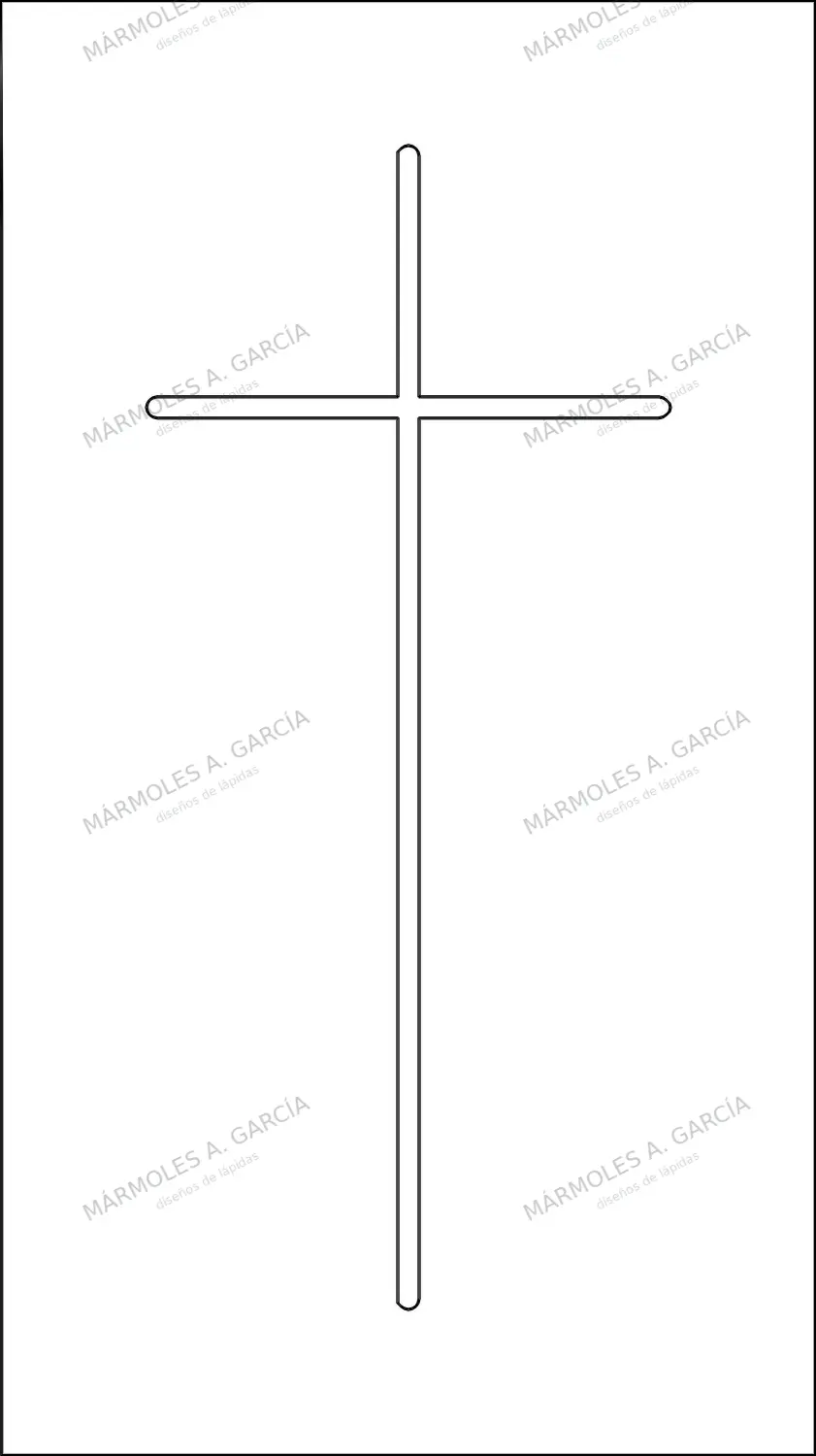 Diseño de lápida: Cruz palo fino — Cruces para lápidas en CorelDraw para grabar