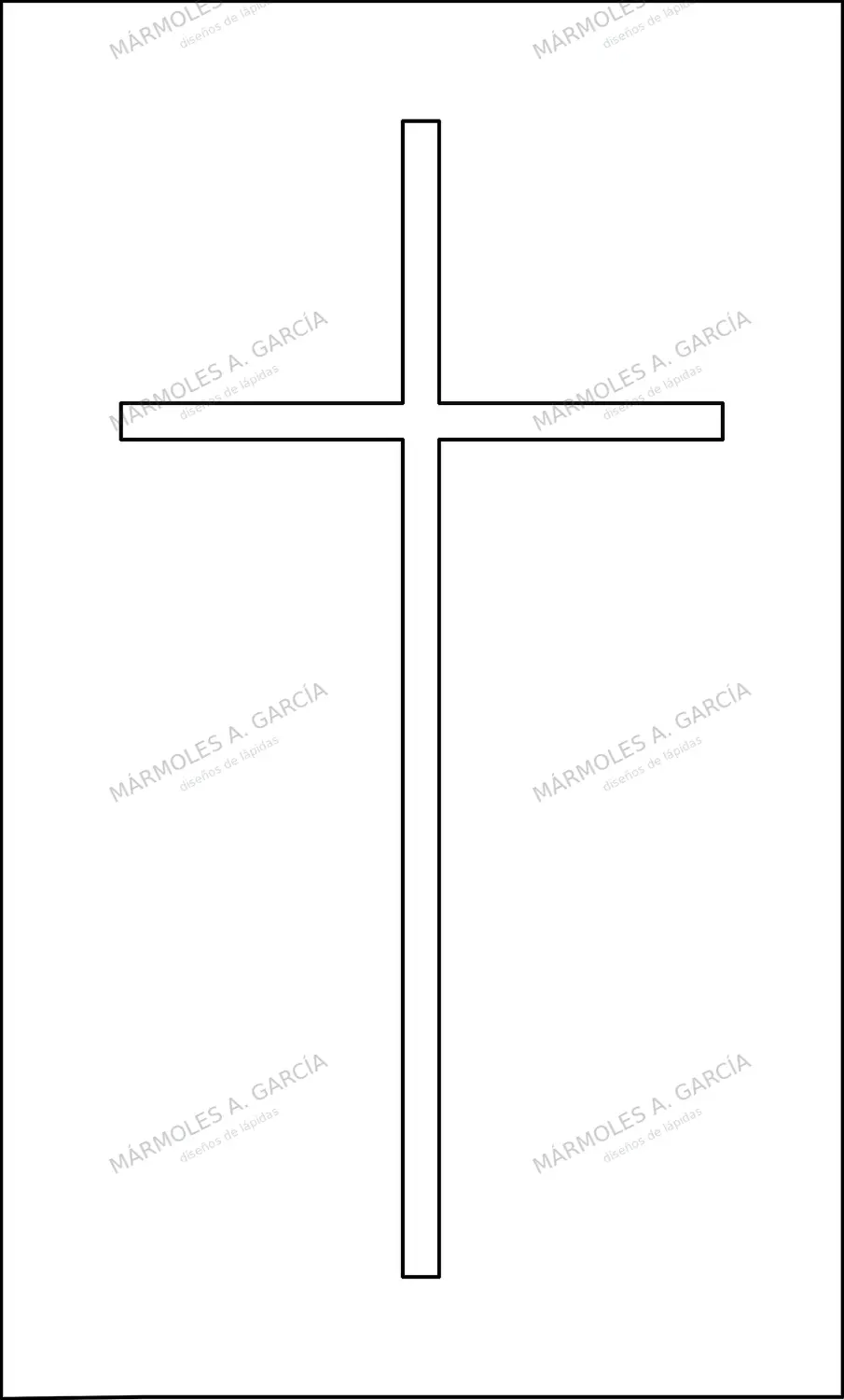 Diseño de lápida: Cruz estreho — Cruces para lápidas en CorelDraw para grabar