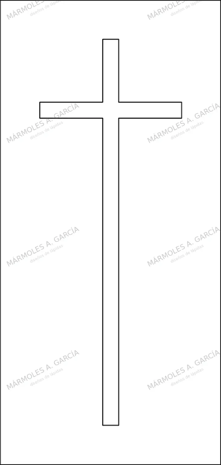 Diseño de lápida: Cruz normal — Cruces para lápidas en CorelDraw para grabar