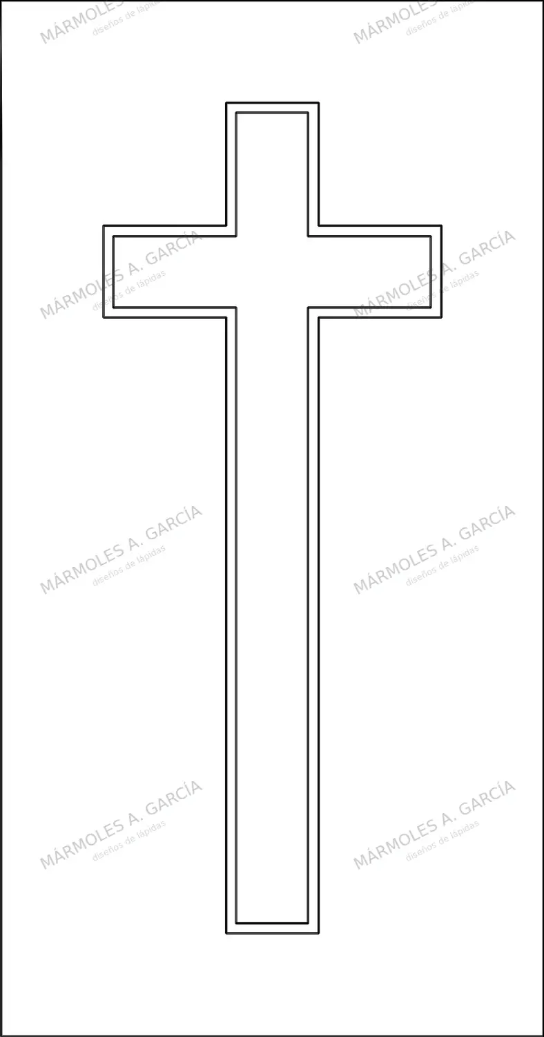 Diseño de lápida: Cruz lineal — Cruces para lápidas en CorelDraw para grabar