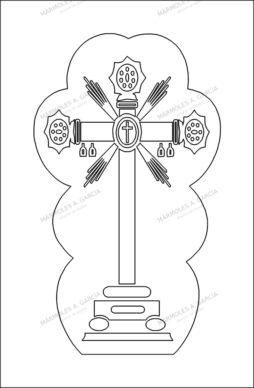 Diseño de lápida: Cruz de Caroche — Cruces para lápidas en CorelDraw para grabar