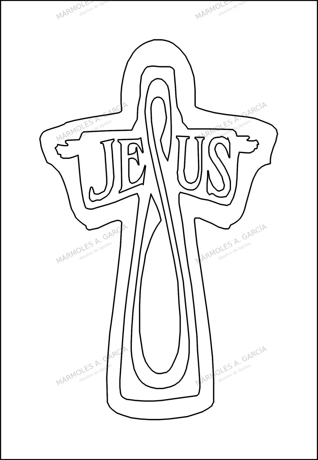 Diseño de lápida: Cruz cuerpo jesús — Cruces para lápidas en CorelDraw para grabar