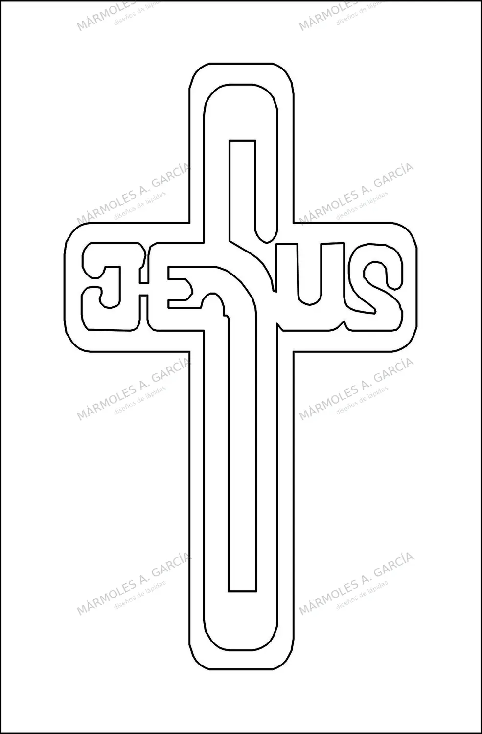 Diseño de lápida: Cruz jesús — Cruces para lápidas en CorelDraw para grabar