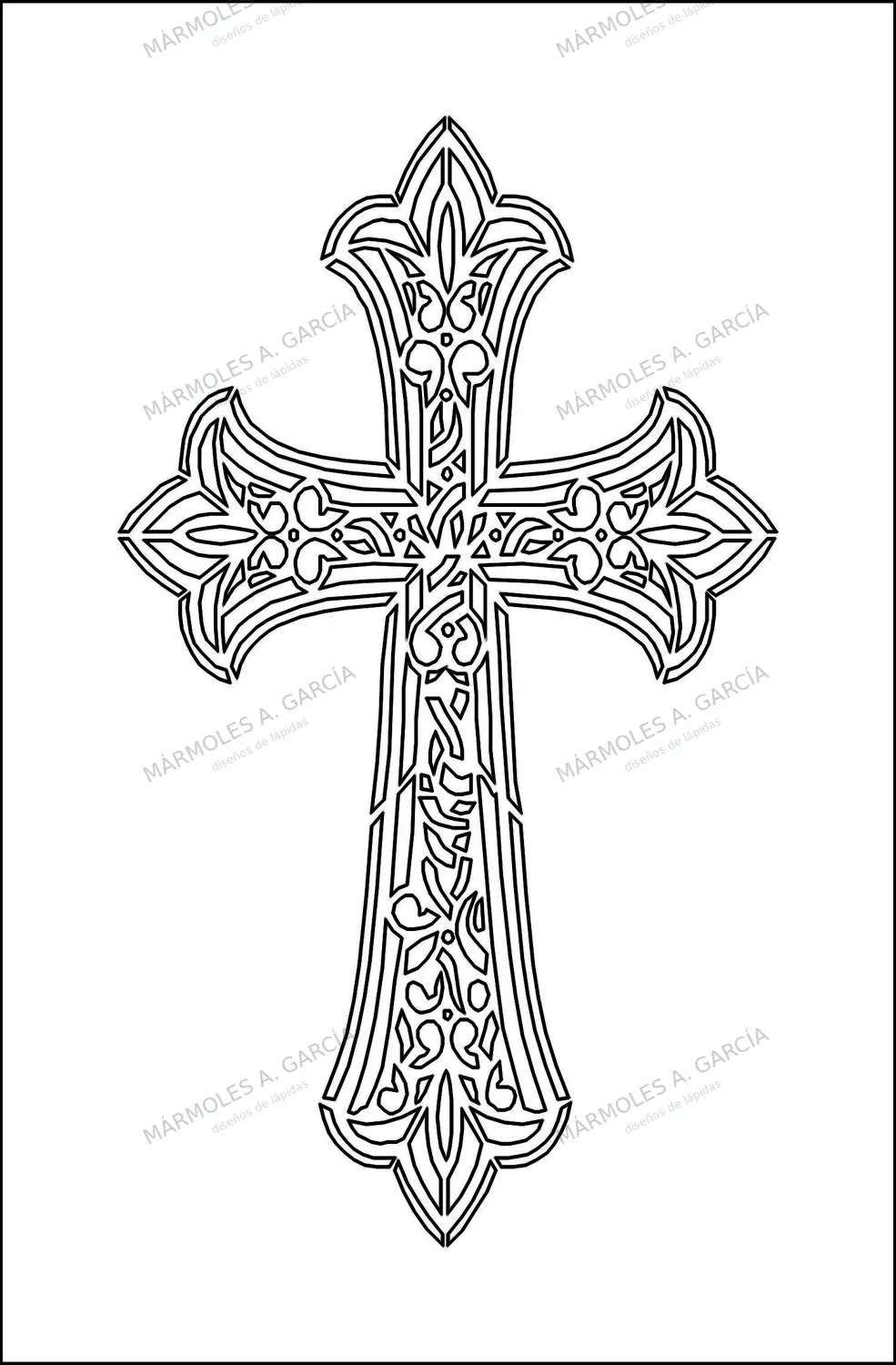 Diseño de lápida: Cruz trenzado — Cruces para lápidas en CorelDraw para grabar