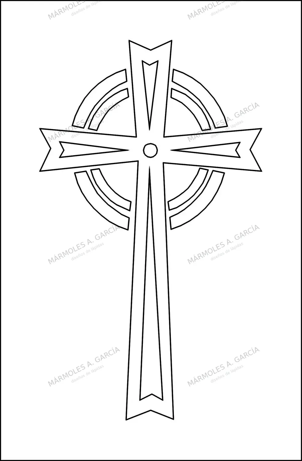 Diseño de lápida: Cruz aure — Cruces para lápidas en CorelDraw para grabar