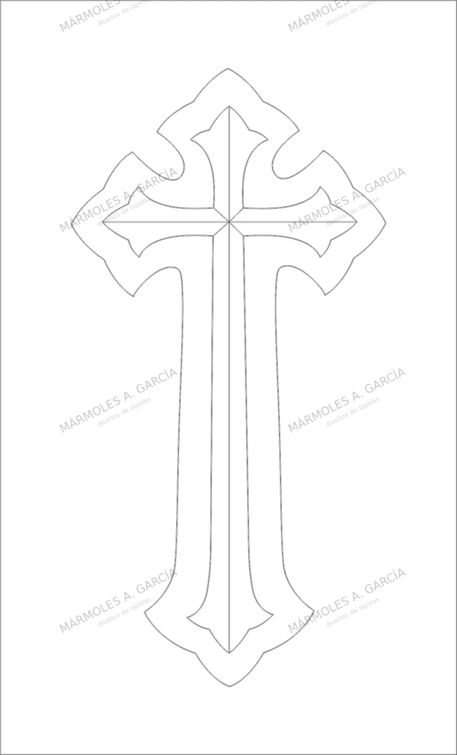 Diseño de lápida: Cruz almansa — Cruces para lápidas en CorelDraw para grabar