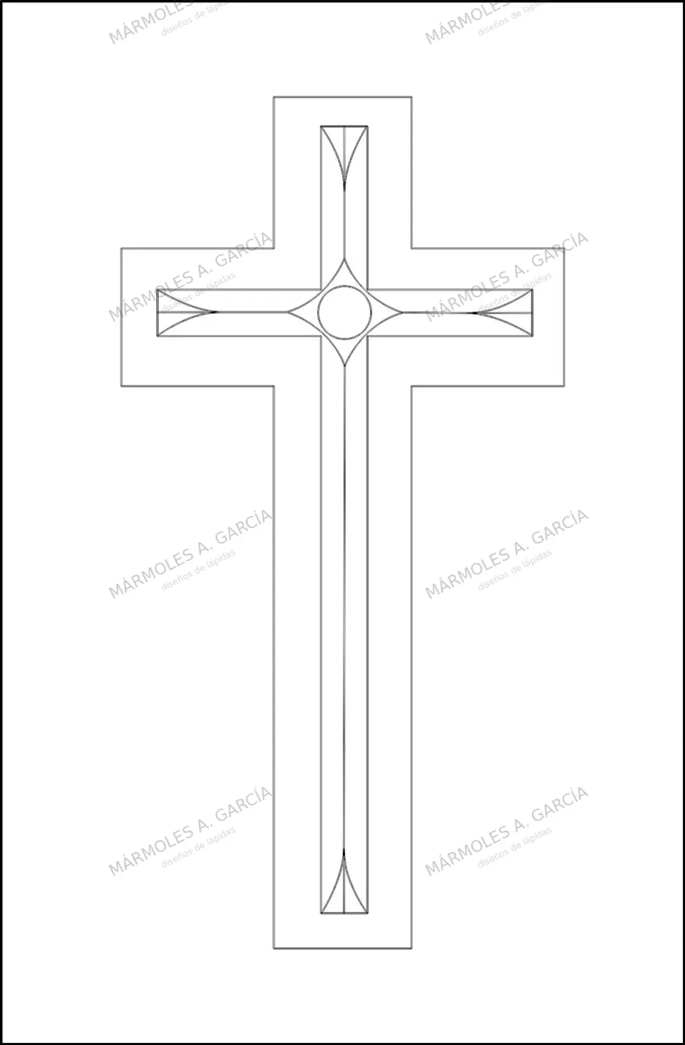 Diseño de lápida: Cruz aristas cabra — Cruces para lápidas en CorelDraw para grabar