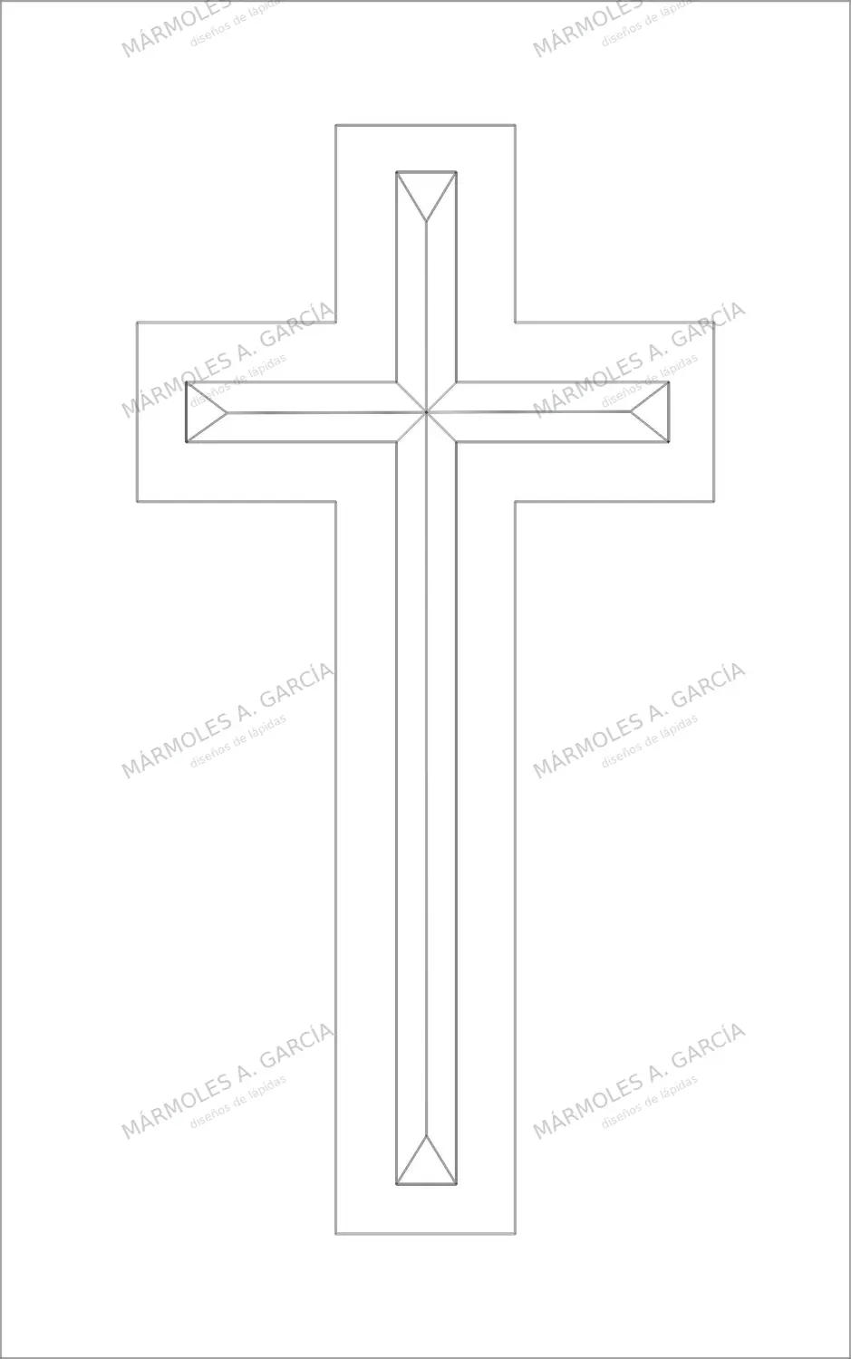 Diseño de lápida: Cruz aristas recta — Cruces para lápidas en CorelDraw para grabar
