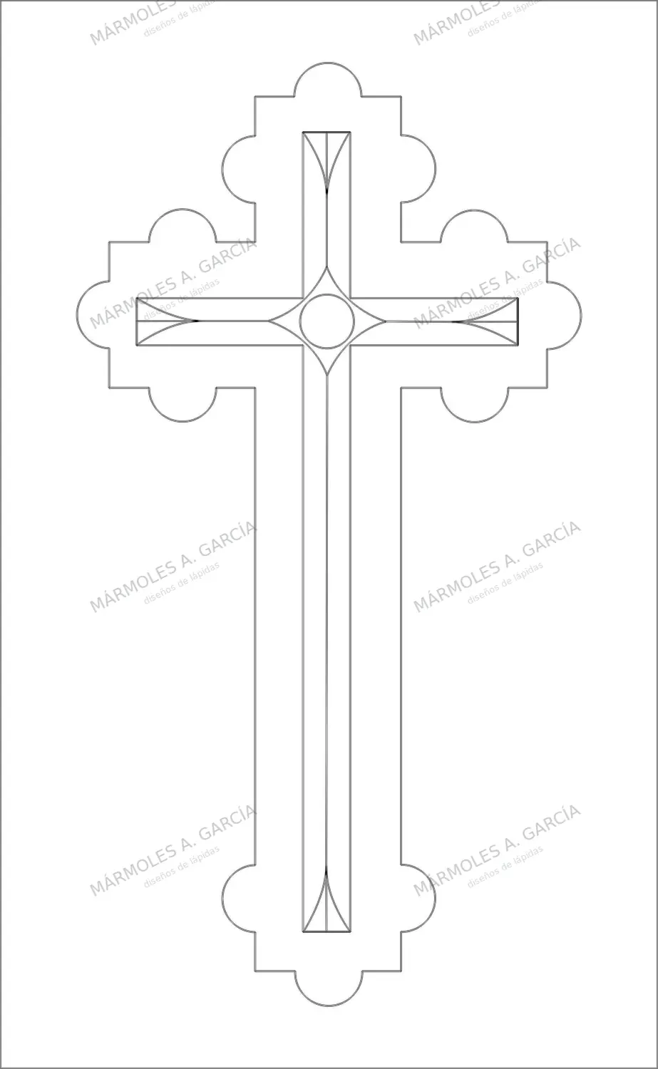 Diseño de lápida: Cruz pata de cabra — Cruces para lápidas en CorelDraw para grabar