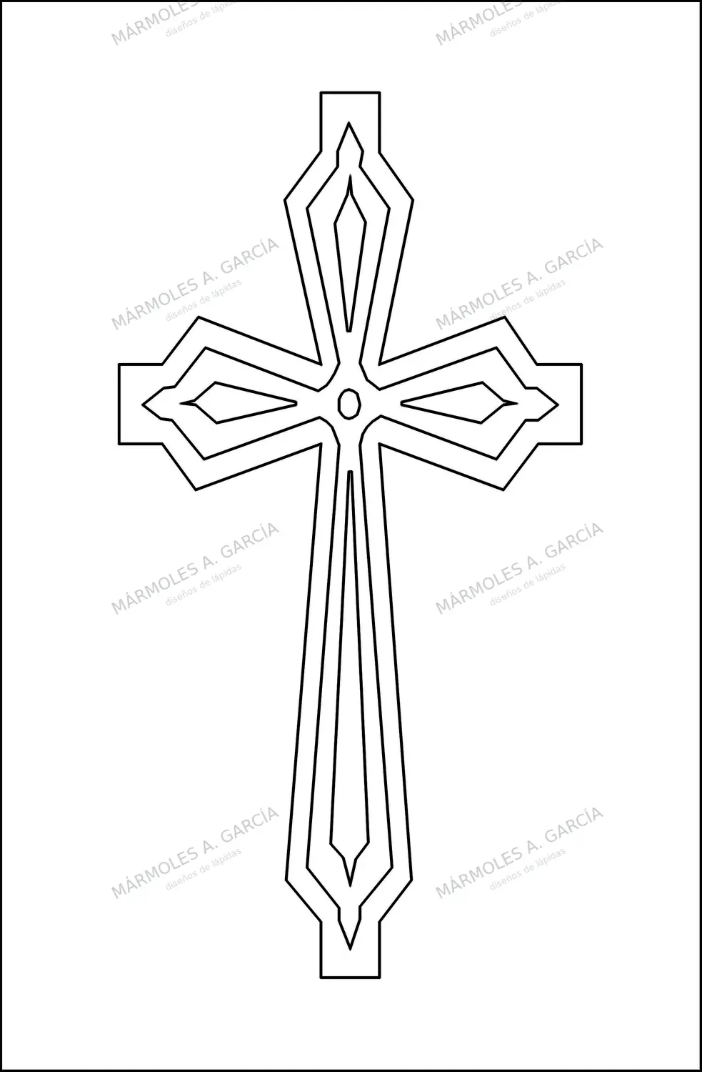 Diseño de lápida: Cruz rombos — Cruces para lápidas en CorelDraw para grabar