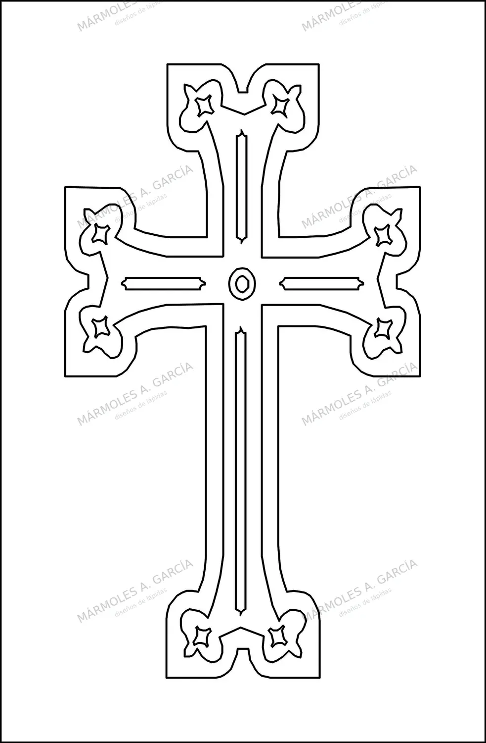 Diseño de lápida: Cruz punto raya — Cruces para lápidas en CorelDraw para grabar