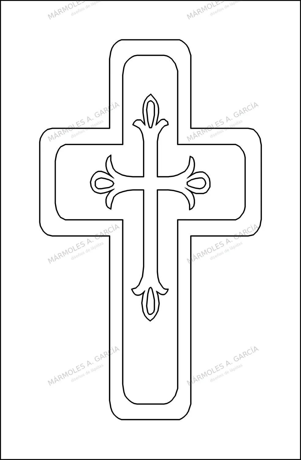 Diseño de lápida: Cruz patri — Cruces para lápidas en CorelDraw para grabar