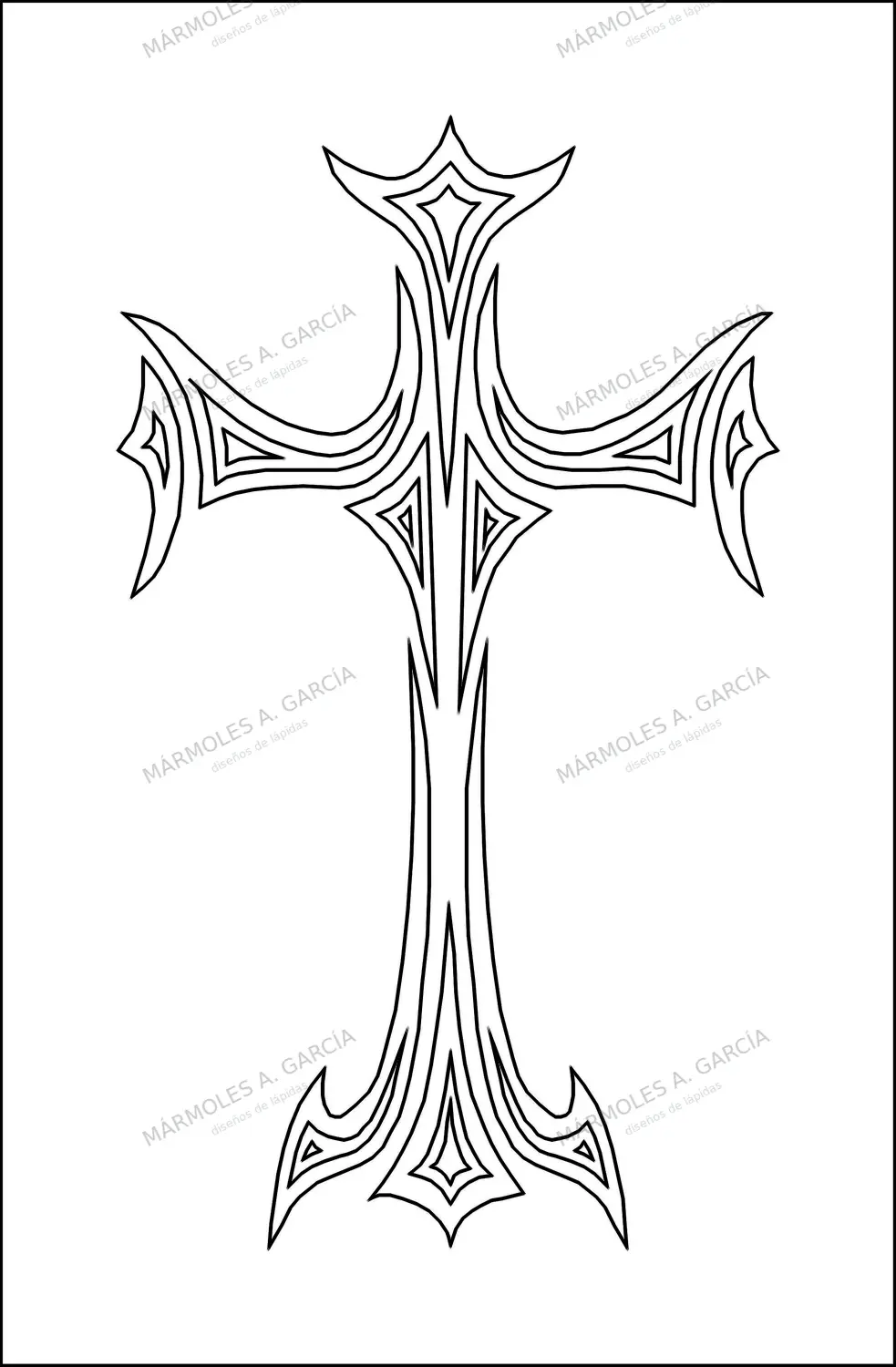 Diseño de lápida: Cruz fanvuelo — Cruces para lápidas en CorelDraw para grabar