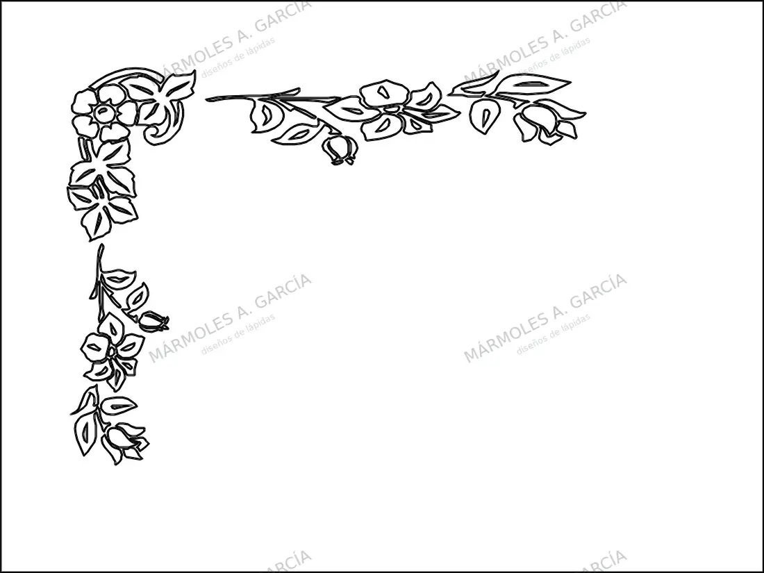 Diseño de lápida: Guirnalda de Flores — Motivos religiosos en CorelDraw para grabar