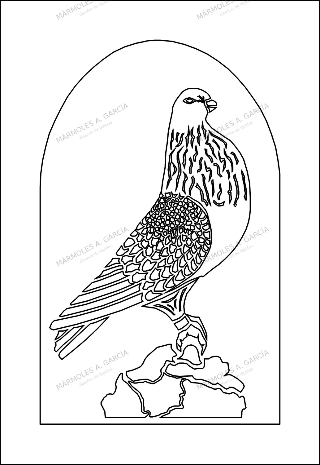 Diseño de lápida: Perdiz — Animales en CorelDraw para grabar
