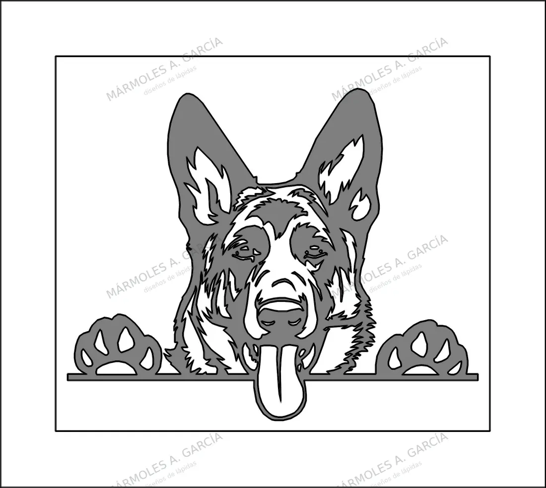Diseño de lápida: Perito Sonrriente — Animales en CorelDraw para grabar