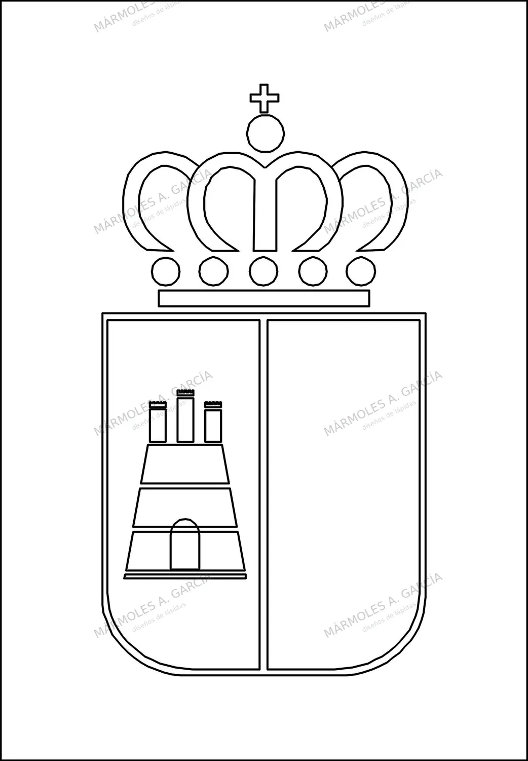 Diseño de lápida: Escudo castilla la mancha — Escudos en CorelDraw para grabar