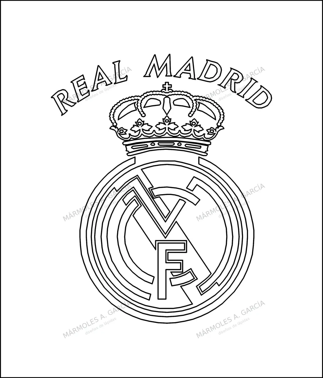 Diseño de lápida: Escudo madrid — Escudos en CorelDraw para grabar