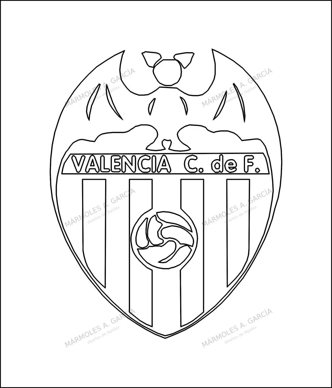 Diseño de lápida: Escudo valencia — Escudos en CorelDraw para grabar
