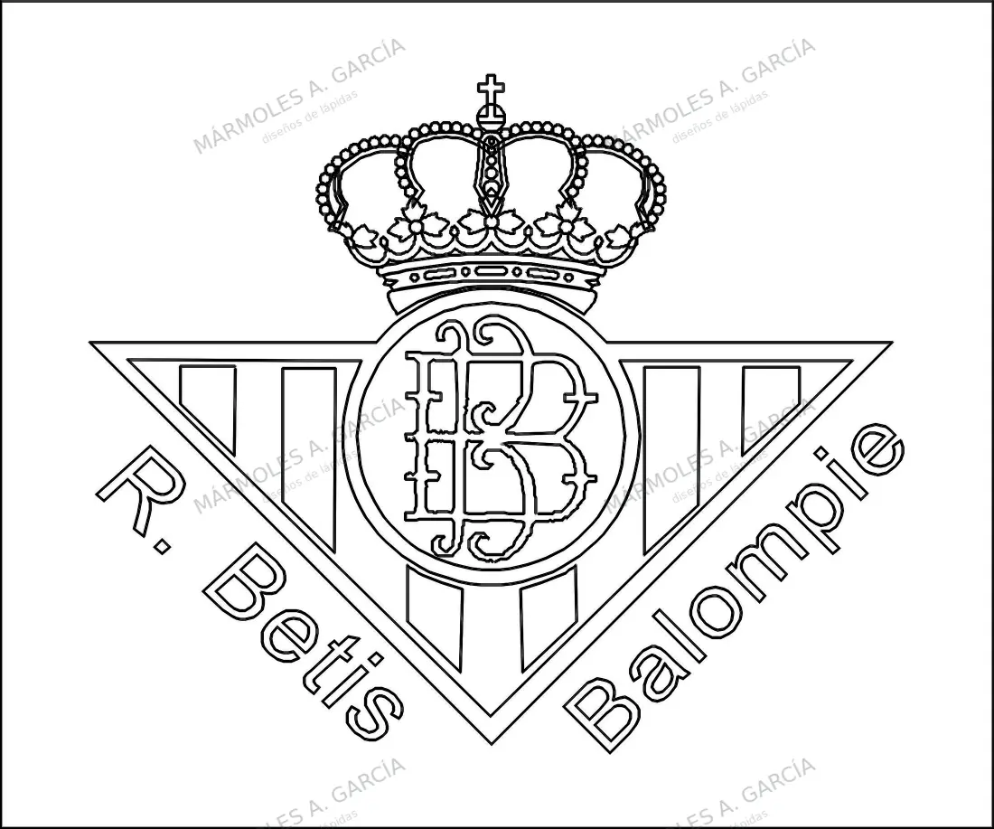 Diseño de lápida: Escudo betis — Escudos en CorelDraw para grabar