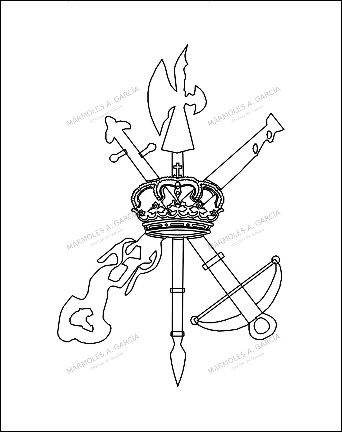 Diseño de lápida: Escudo legion — Escudos en CorelDraw para grabar