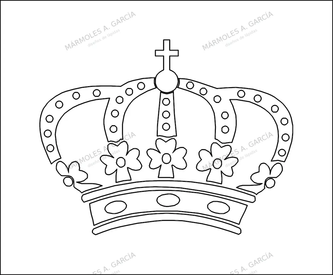 Diseño de lápida: Escudo corona — Escudos en CorelDraw para grabar