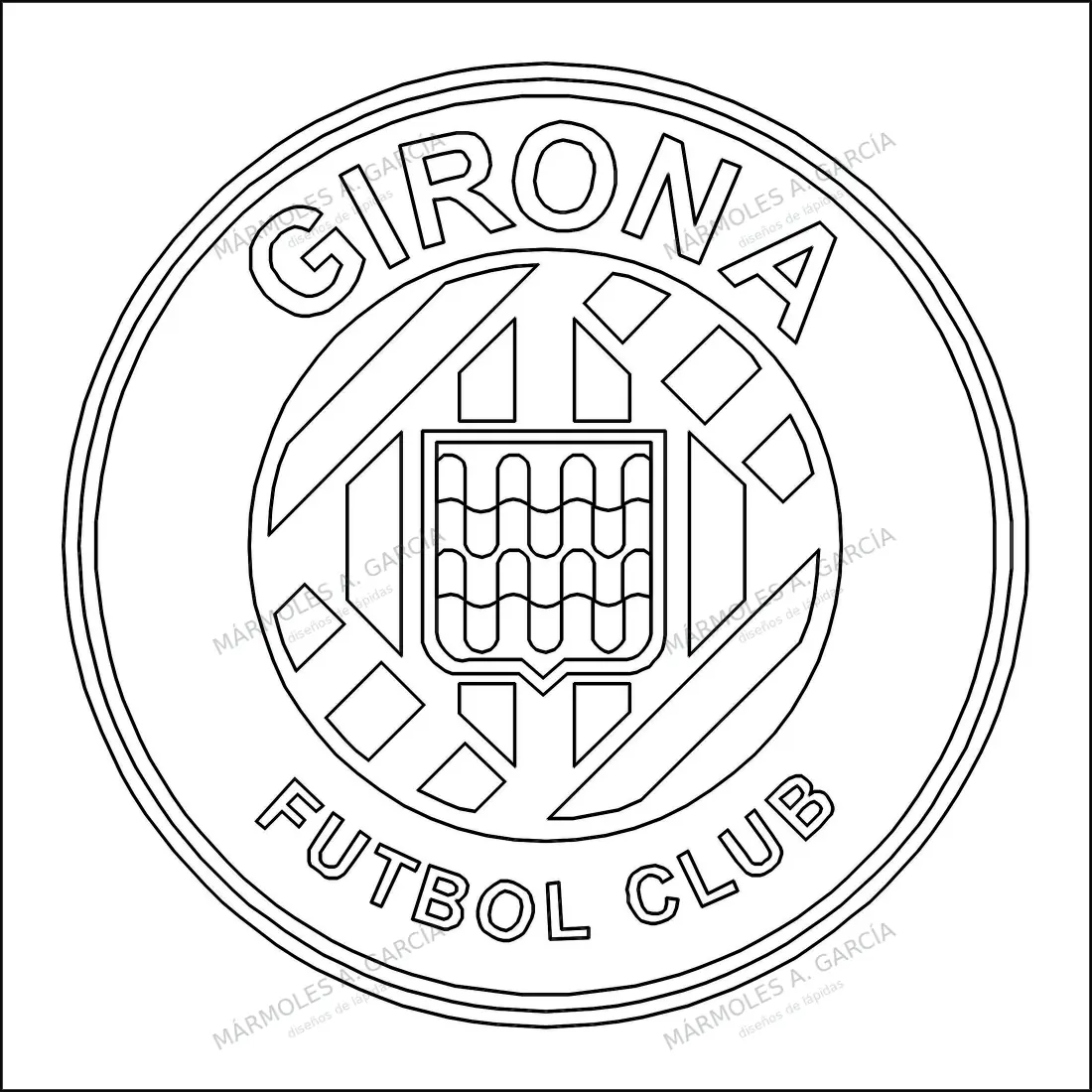 Diseño de lápida: Escudo girona — Escudos en CorelDraw para grabar