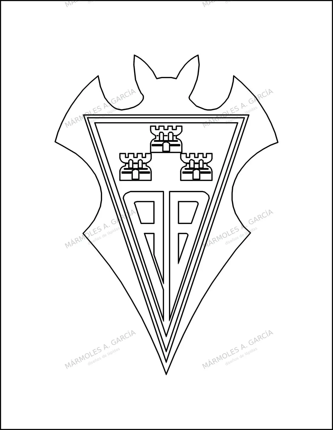Diseño de lápida: Escudo albacete — Escudos en CorelDraw para grabar