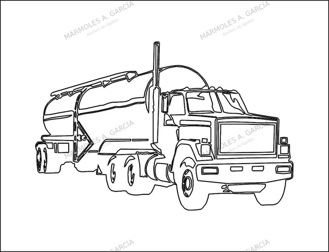 Diseño de lápida: Camion Cisterna — Vehículos en CorelDraw para grabar