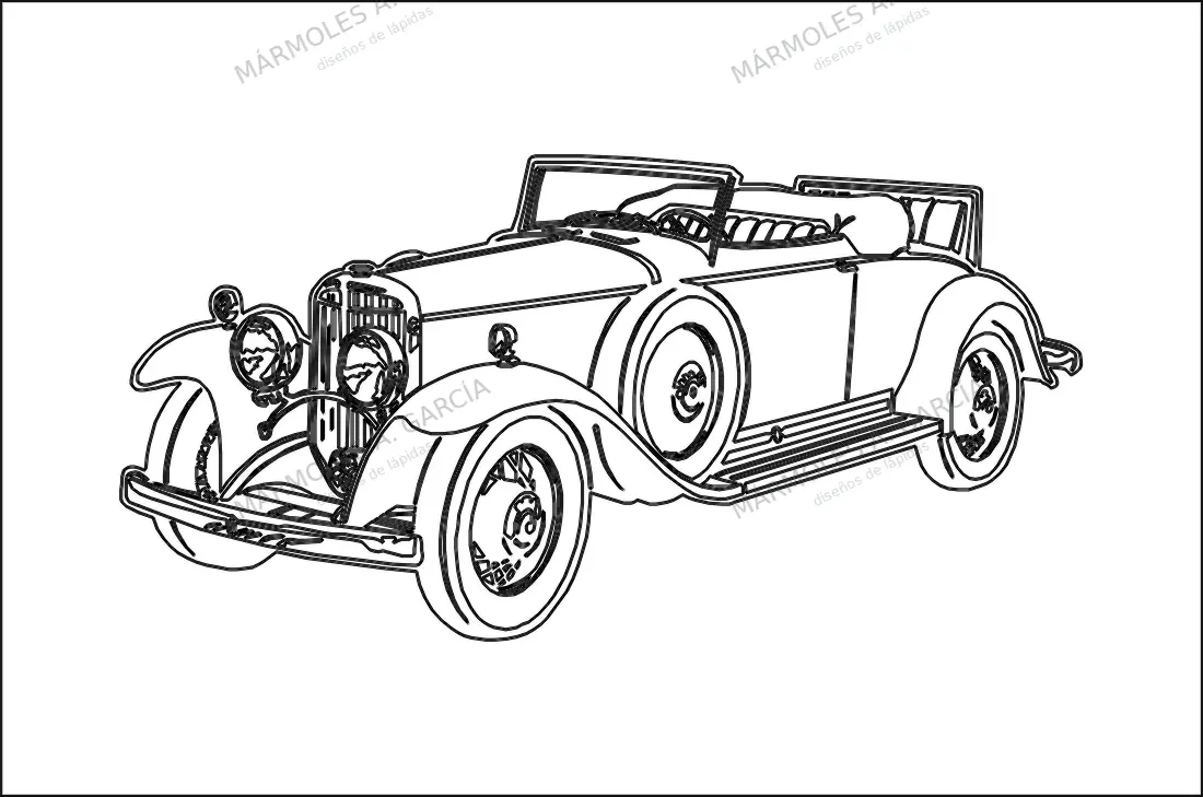 Diseño de lápida: Hispano Suiza — Vehículos en CorelDraw para grabar