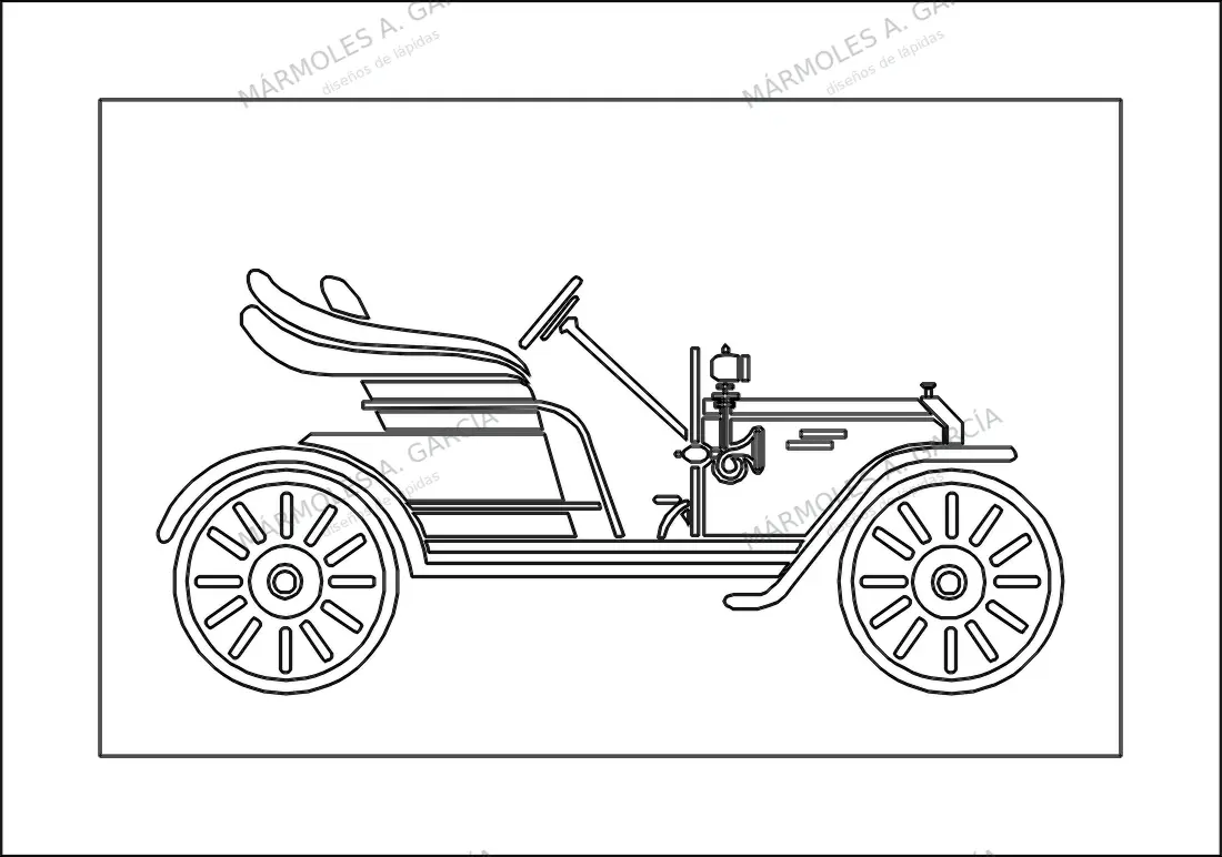 Diseño de lápida: Ford T 1908 — Vehículos en CorelDraw para grabar