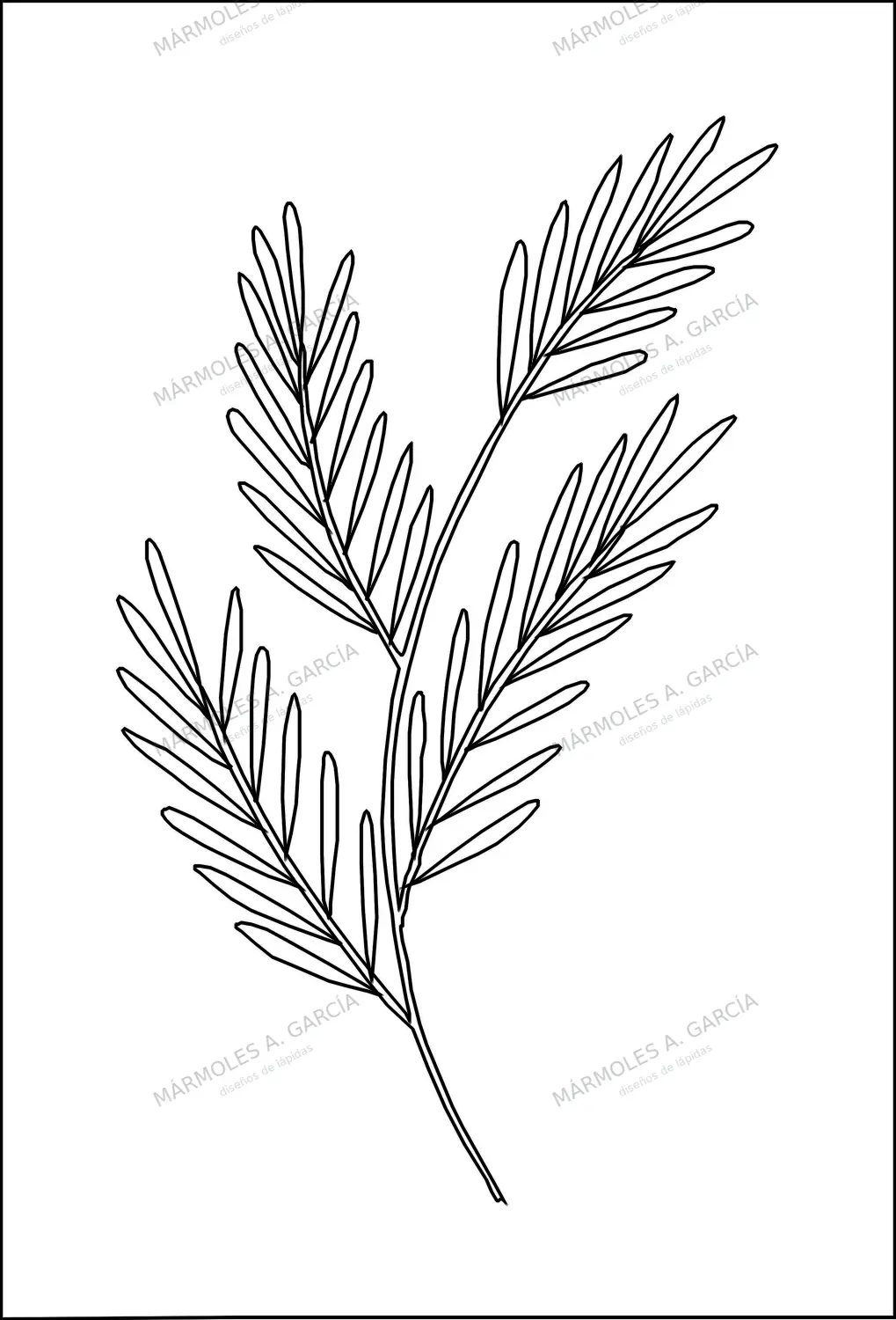 Diseño de lápida: Espiga — Flores para lápidas en CorelDraw para grabar