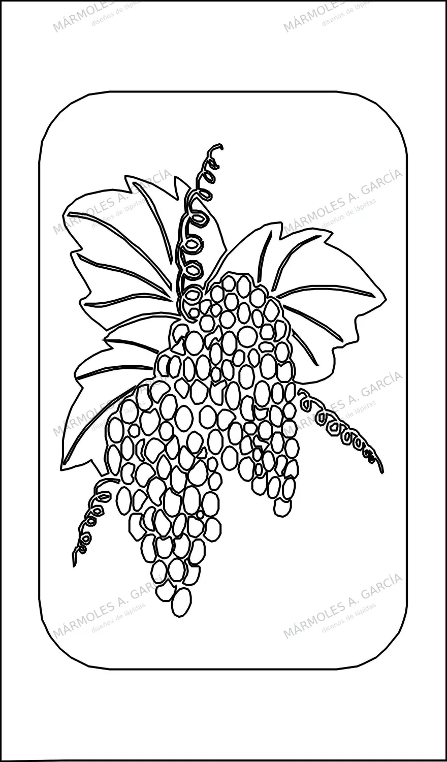 Diseño de lápida: Racimos de Uvas — Flores para lápidas en CorelDraw para grabar