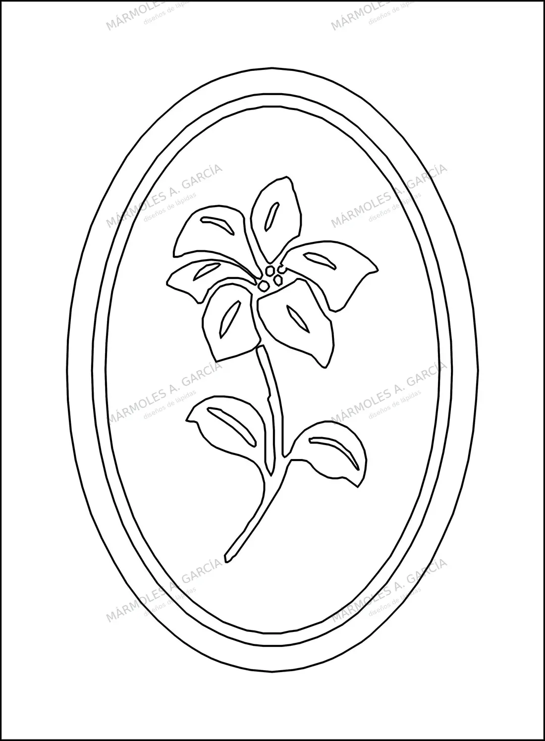 Diseño de lápida: Orquidea — Flores para lápidas en CorelDraw para grabar