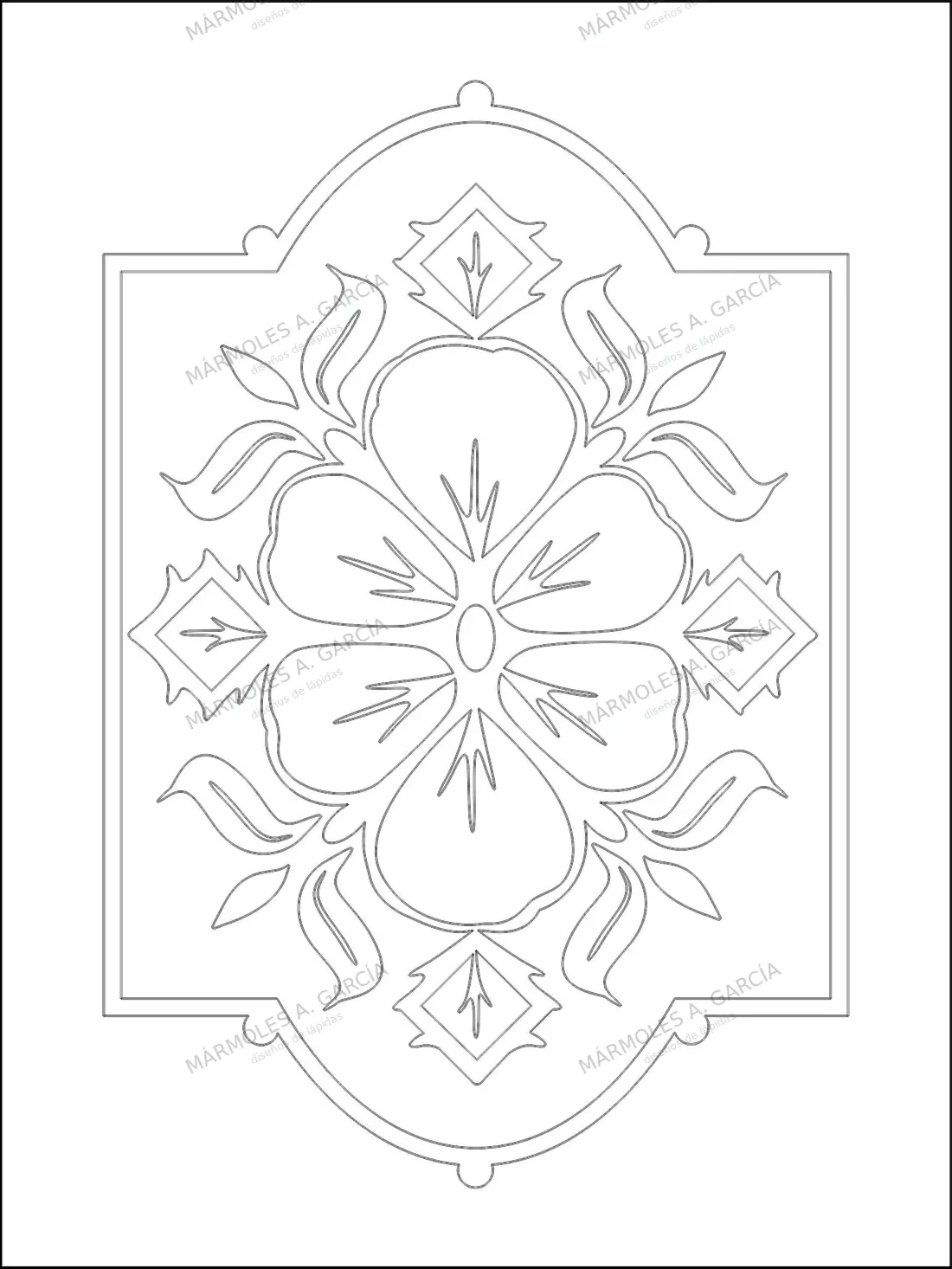 Diseño de lápida: Flas — Adornos y símbolos en CorelDraw para grabar