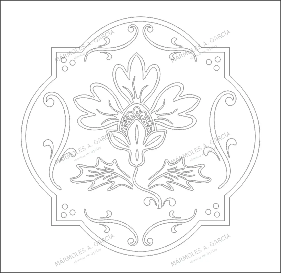 Diseño de lápida: Pañito — Adornos y símbolos en CorelDraw para grabar