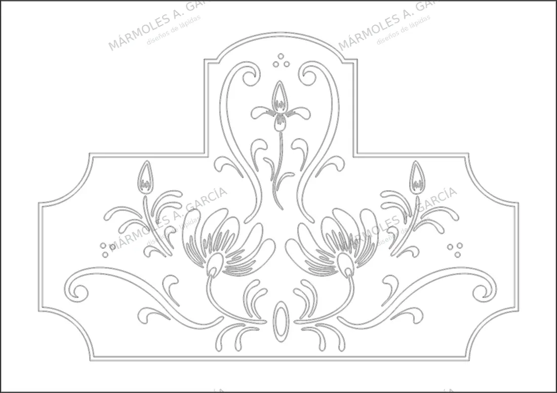 Diseño de lápida: Castillete — Adornos y símbolos en CorelDraw para grabar