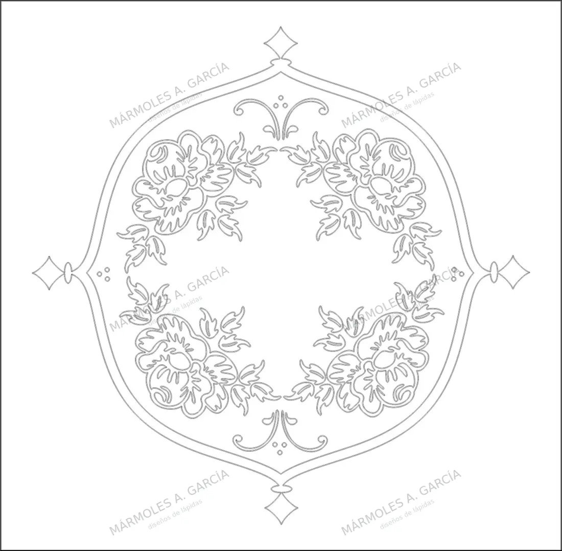 Diseño de lápida: Camafeo — Adornos y símbolos en CorelDraw para grabar