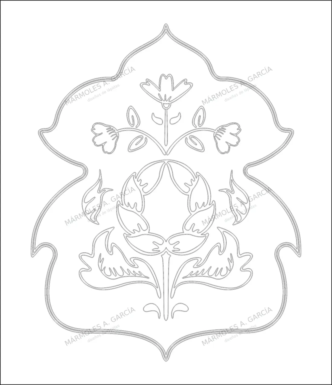 Diseño de lápida: Paipai — Adornos y símbolos en CorelDraw para grabar