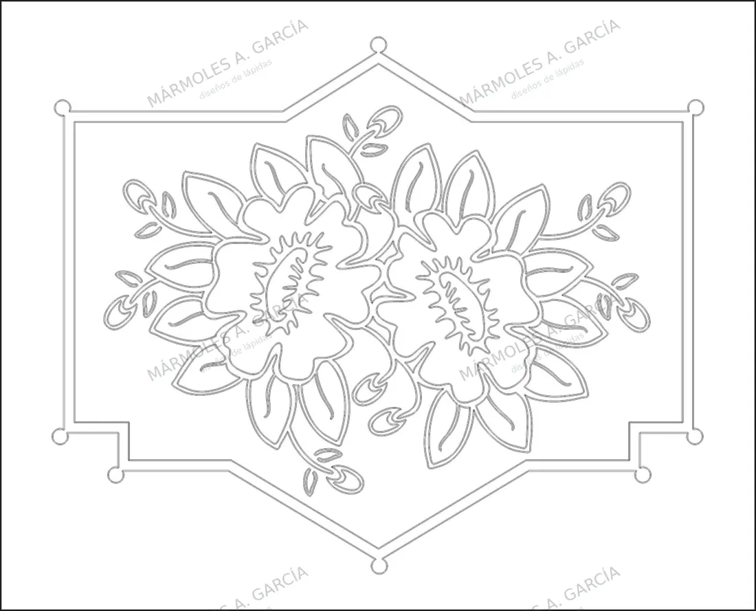 Diseño de lápida: Puntilla — Adornos y símbolos en CorelDraw para grabar
