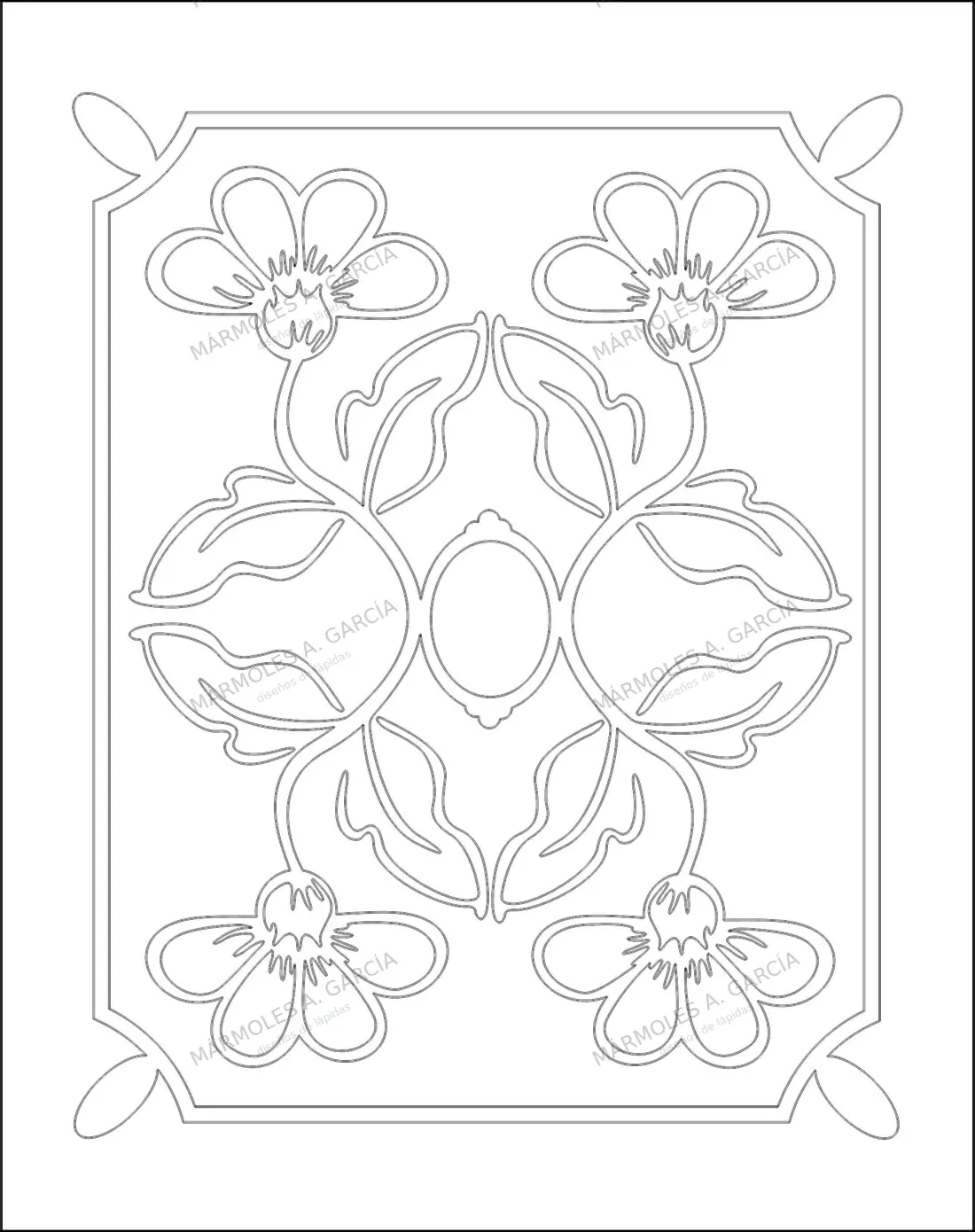 Diseño de lápida: Destello — Adornos y símbolos en CorelDraw para grabar